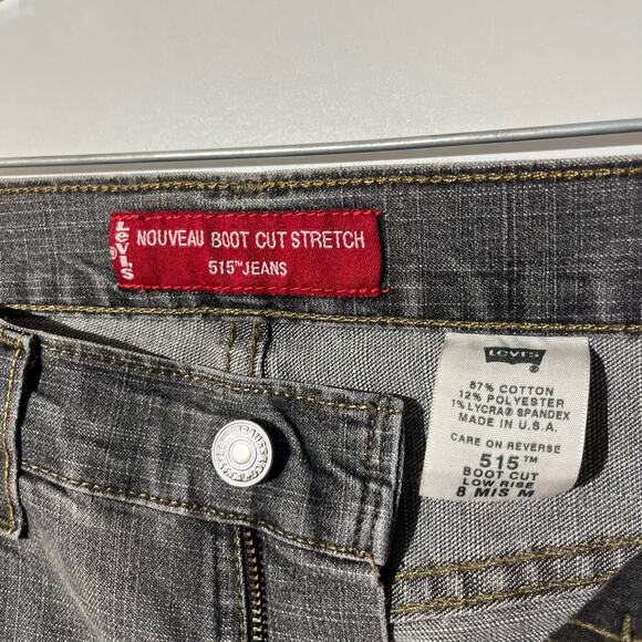 Levi’s 515 Nouveau BootCut Stretch Low Rise Distressed Gray Jeans Womens Size 8 - Picture 3 of 7